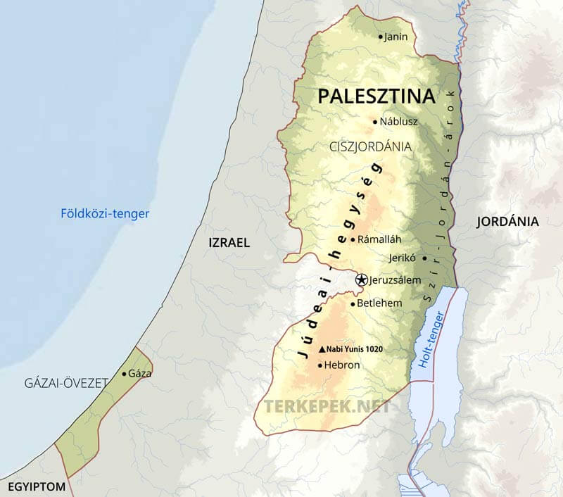 Palesztina térkép